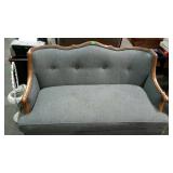 French Prov, parlor loveseat, frame shows a
