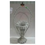 Wicker Floral Basket high arched handle style urn
