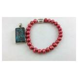 Sterling jewelry, jasper pendant and "strength"
