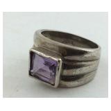 Sterling and amethyst ring size 7.5