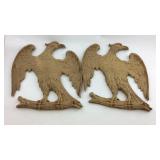 Two eagle decor plaque pieces