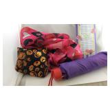 Mixed lot with umbrella, notepad, scarves,