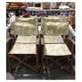 Chairs - set of four directors style folding lawn/