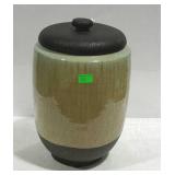 Home decor covered pottery jar - 15" tall with