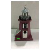 Birdhouse, shaped like a lighthouse - 13" tall