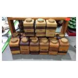 Wood spice set with rack- fifteen spice jars total