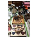Wooden country craft decor items, Heart shaped