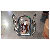 Christmas Santa decorated trifold, fireplace