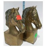 Pari of brass horse head bookends