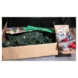 Christmas lot- artificial tree, ornaments, netting