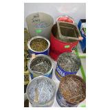 Hardware Nails group, 8 cans containers with
