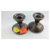 Sterling weighted candle holders