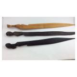 Ebony carved letter openers