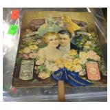 Advertisement fan, hand fan honest scotch snuff