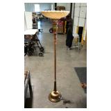 Floor Lamp, marble base with metal pole having a