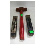 Shop type hammer with 2 wood splitting mauls
