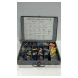 Metal organizer filled with wire connectors