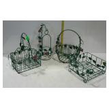 Metal home decor baskets lot - four total