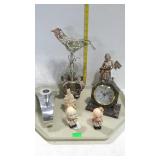 Home decor - Occupied Japan figures, marble clock,