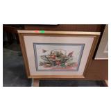 Wall decor, needlepoint fruit basket still life,