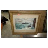 Print - "Taking on the Pilot, Port of New York",