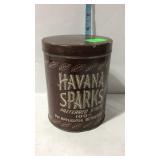 Advertising Tin, Havana Sparks Tobacco Tin, brown