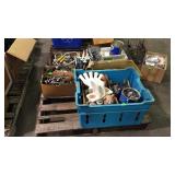 Skid lot of hardware nuts, bolts, electrical