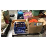Skid lot with extension cord, tote, kitchenware,