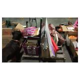 Skid lot with picture frames, bags, etc