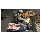 Skid lot with bird feeder, baskets, charcoal etc