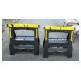 Two plastic saw horses