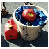 Group lot, includes fuel can, and muck bucket