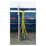 Tool lot, includes pick axe, post hole diggers,