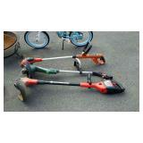 Group lot of three electric weedeaters