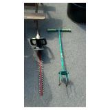 Tool lot, includes garden claw, and electric