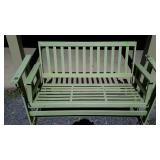 Green painted glider porch rocker, does have some