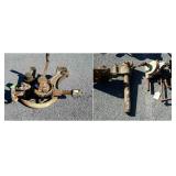 Early handcrank drill press with vintage metal