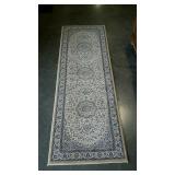 Wide runner rug in pale neutrals. Match to lot