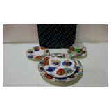 Fitz and Floyd "Pansies" 5 piece place settings,