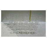Embossed crystal glasses, 5 appertif, 5 cordial,
