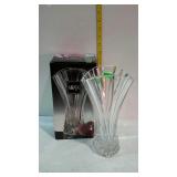 Mikasa glass floral vase with the box
