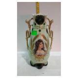 Decor floral vase with lady painted decor Austria