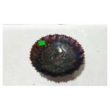 Carnival glass bowl, amethyst with ruffle top and