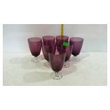 Fostoria Goblets, Amethyst to clear glass pedestal