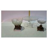 Glass decor pieces, cake pedestal stand, 2