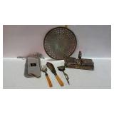 Collection of silver plated dishware, punch bowl,