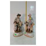 Pair of bisque character figural pieces, maw and