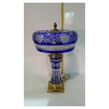 Table Lamp, Cobalt  to Clear glass base and shade