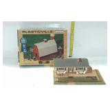 Plasticville Barn HO scale with box and a house
