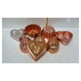 Collection of Jello Molds, bells, grape, heart,